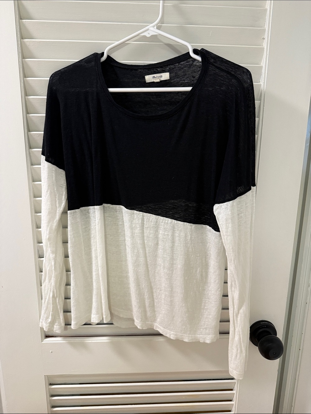 Madewell Black & White Colorblock Short-Sleeve Tee